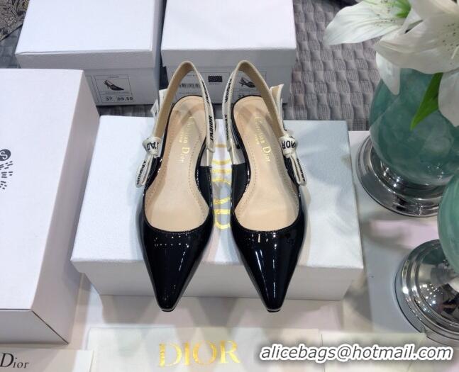 Top Quality Dior J'Adior Slingback Ballerinas Flats in Patent Calfskin 601908 Black 2021