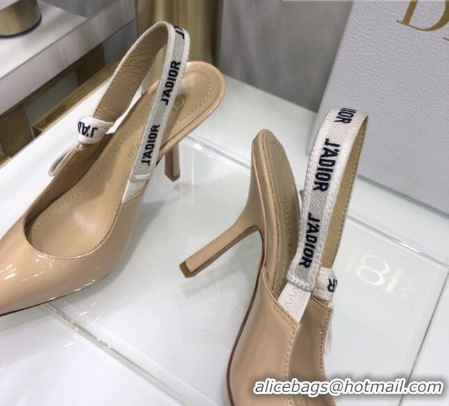 Top Quality Dior J'Adior Slingback Pumps 9.5cm Heel in Patent Calfskin 601909 Nude 2021