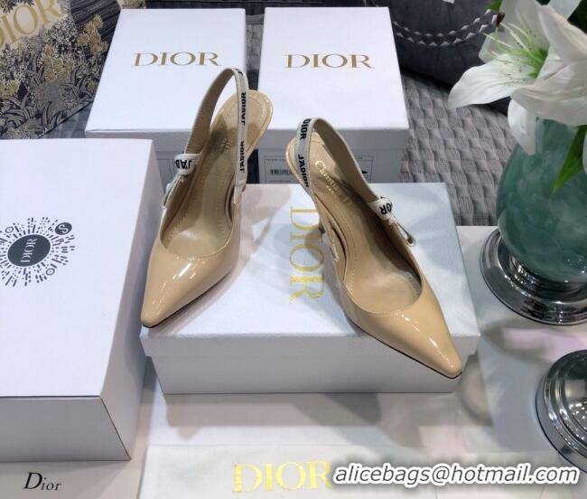 Top Quality Dior J'Adior Slingback Pumps 9.5cm Heel in Patent Calfskin 601909 Nude 2021