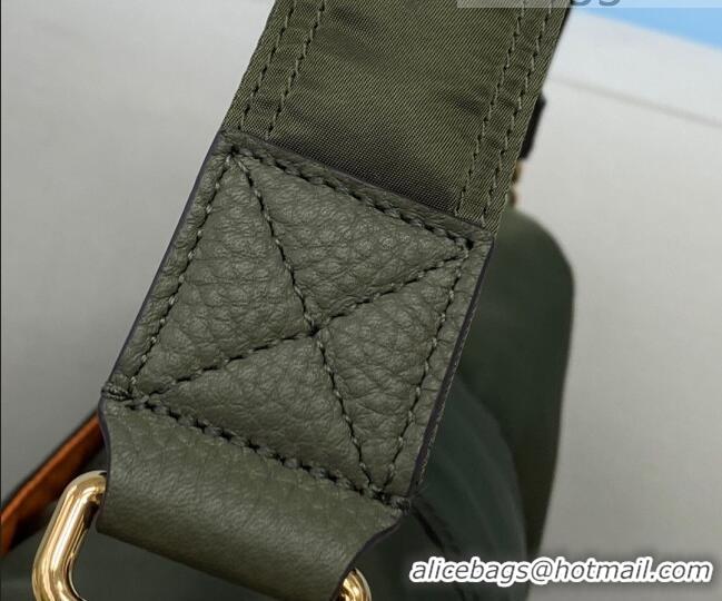 Promotional Fendi Men's Baguette Nylon Large Bag FD0322 Green 2021