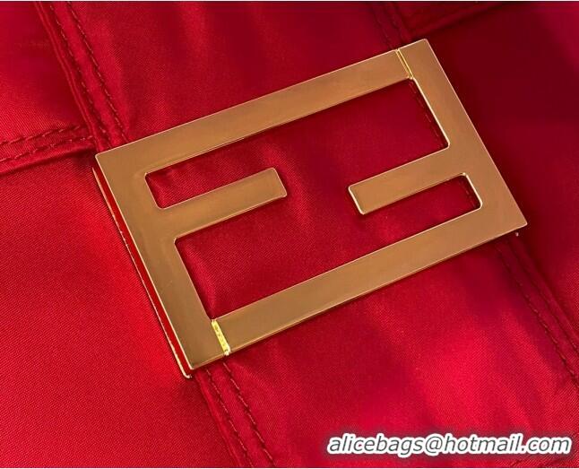 Super Quality Fendi Men's Baguette Nylon Large Bag FD0322 Red 2021