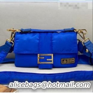 Best Product Fendi Men's Baguette Porter Nylon Medium Shoulder Bag/Belt Bag FD0328 Blue 2021