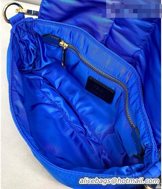 Best Product Fendi Men's Baguette Porter Nylon Medium Shoulder Bag/Belt Bag FD0328 Blue 2021