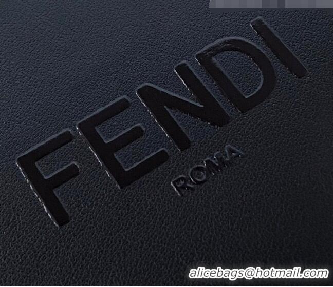 Discount Fendi Wood and Leather Horizontal Box Mini Bag FD0334 Black 2021