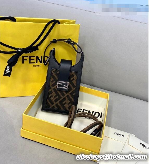 Unique Grade Fendi FF Phone Holder Mini Bag FD0336 Brown 2021