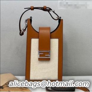 Buy Discount Fendi Canvas Phone Holder Mini Bag FD0337 Beige 2021