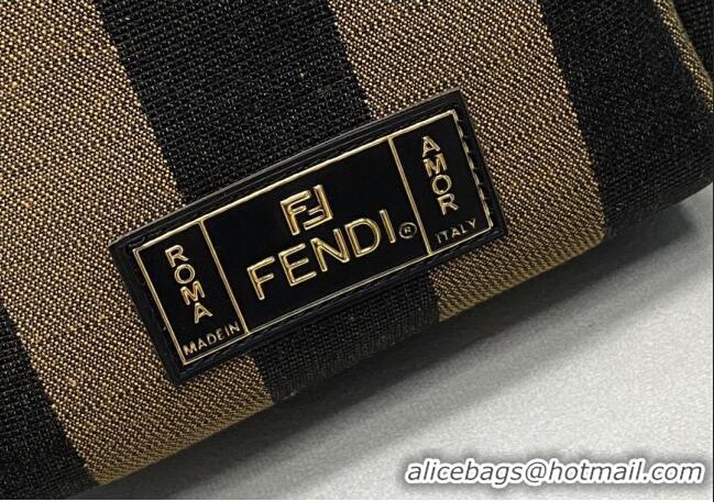 Top Grade Fendi Men's Striped Backpack FD0347 Brown/Black 2021