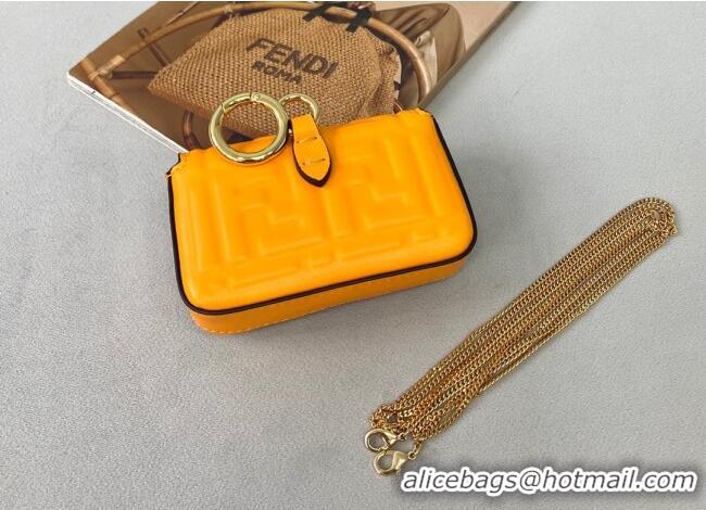 Best Design Fendi FF Lambskin Nano Baguette Charm FD0401 Orange 2021