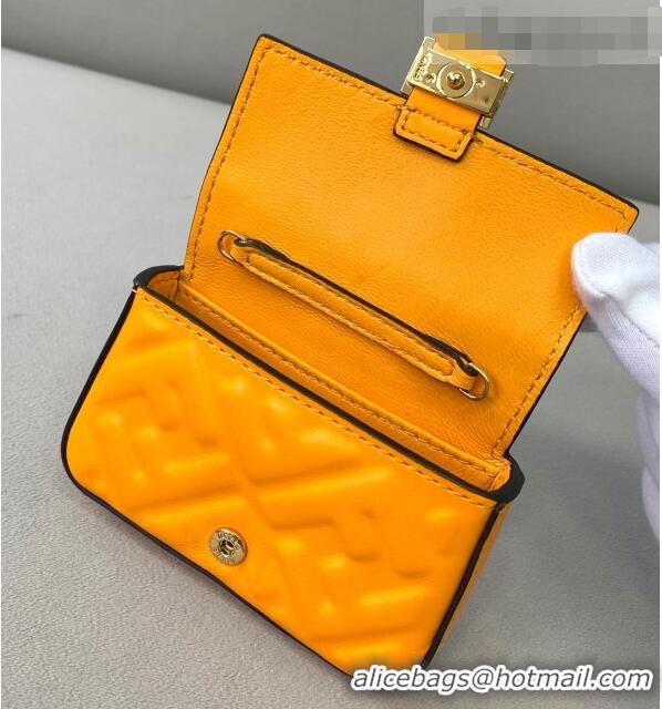 Best Design Fendi FF Lambskin Nano Baguette Charm FD0401 Orange 2021