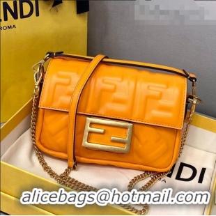 New Fashion Fendi FF Lambskin Baguette Mini Bag FD0402 Orange 2021