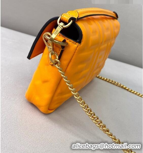 New Fashion Fendi FF Lambskin Baguette Mini Bag FD0402 Orange 2021