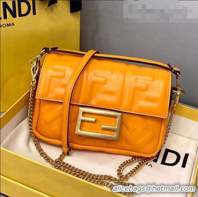 New Fashion Fendi FF Lambskin Baguette Mini Bag FD0402 Orange 2021