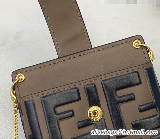 Classic Design Fendi FF Leather Phone pouch with Chain FD0410 Brown 2021