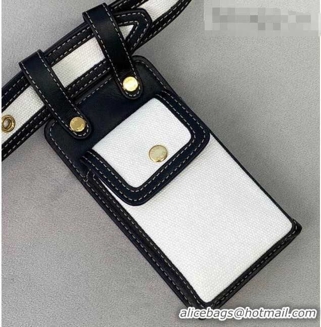 New Fashion Fendi FF Denim Multi-accessory Pocket Belt Bag FD0411 White 2021