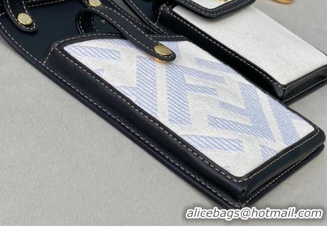 New Fashion Fendi FF Denim Multi-accessory Pocket Belt Bag FD0411 White 2021