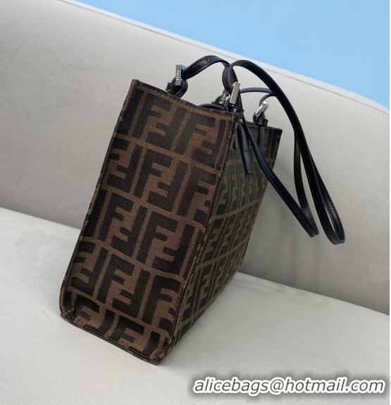 Top Quality Fendi Vintage Horizontal FF Canvas Small Tote Bag FD0415 Brown 2021