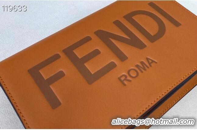 Top Quality Fendi Leather Wallet on Chain Mini Bag FD0417 Brown 2021