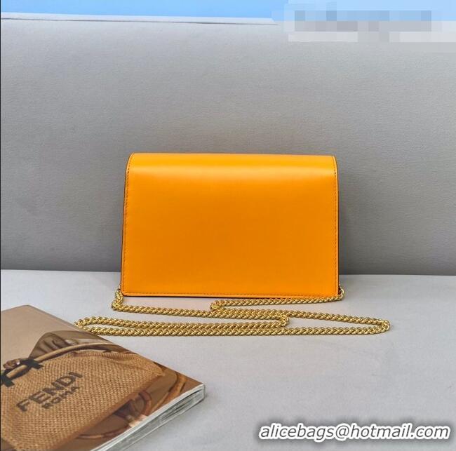 Cheapest Fendi Leather Wallet on Chain Mini Bag FD0417 Orange 2021