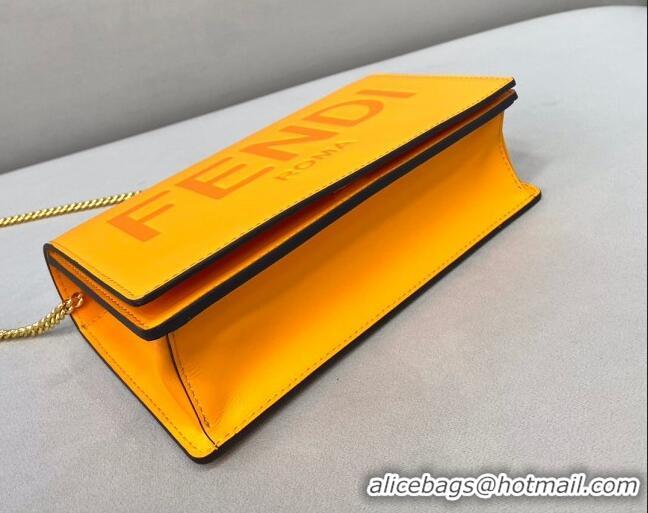 Cheapest Fendi Leather Wallet on Chain Mini Bag FD0417 Orange 2021