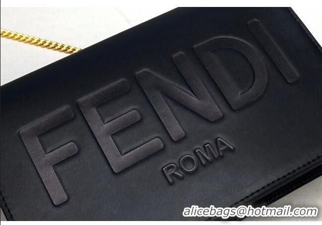 Low Cost Fendi Leather Wallet on Chain Mini Bag FD0417 Black 2021