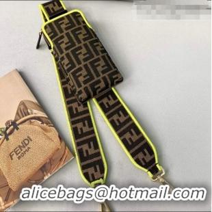 Buy Discount Fendi Strap You Canvas FF Shoulder Strap with iPhone Pocket FD0420 Green 2021