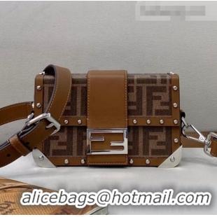 New Fashion Fendi Baguette Trunk Square Mini Bag FD0424 Brown 2021