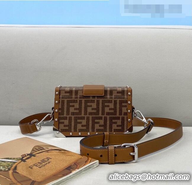 New Fashion Fendi Baguette Trunk Square Mini Bag FD0424 Brown 2021