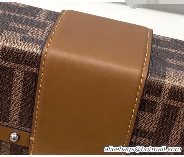 New Fashion Fendi Baguette Trunk Square Mini Bag FD0424 Brown 2021