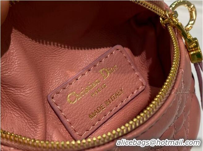 Buy Discount DETACHABLE DIOR CARO HALF-MOON COIN PURSE S5033U PINK