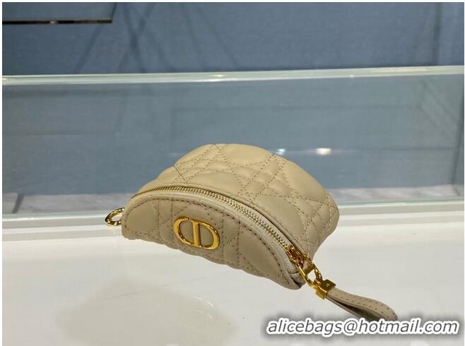 Inexpensive DETACHABLE DIOR CARO HALF-MOON COIN PURSE S5033U Beige