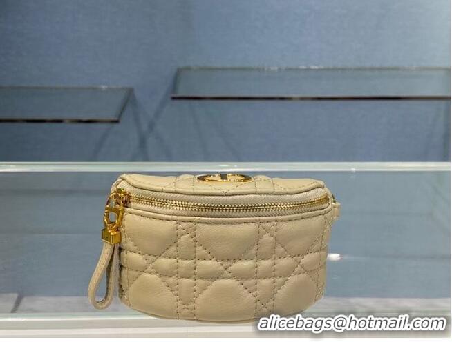 Inexpensive DETACHABLE DIOR CARO HALF-MOON COIN PURSE S5033U Beige