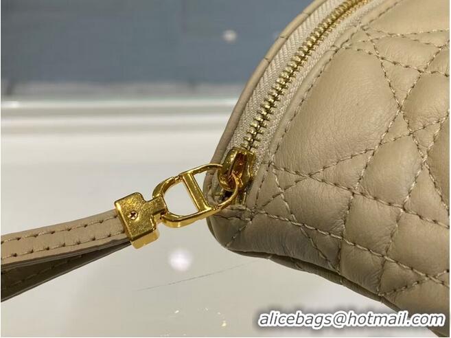 Inexpensive DETACHABLE DIOR CARO HALF-MOON COIN PURSE S5033U Beige