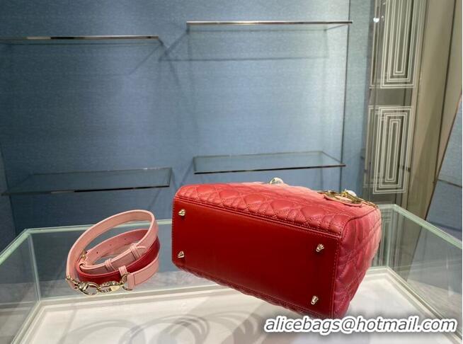 Top Quality MEDIUM LADY DIOR BAG Pink Gradient Cannage Lambskin M0565OS