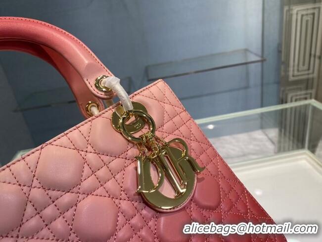 Top Quality MEDIUM LADY DIOR BAG Pink Gradient Cannage Lambskin M0565OS