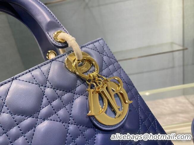 Inexpensive MEDIUM LADY DIOR BAG Gradient Cannage Lambskin M0565OS blue