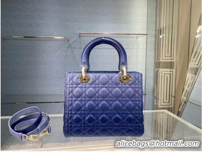 Inexpensive MEDIUM LADY DIOR BAG Gradient Cannage Lambskin M0565OS blue