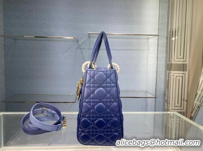 Inexpensive MEDIUM LADY DIOR BAG Gradient Cannage Lambskin M0565OS blue