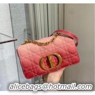 Elegant SMALL DIOR CARO BAG Pink Gradient Cannage Lambskin M9241