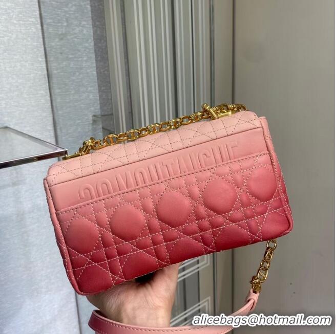 Elegant SMALL DIOR CARO BAG Pink Gradient Cannage Lambskin M9241