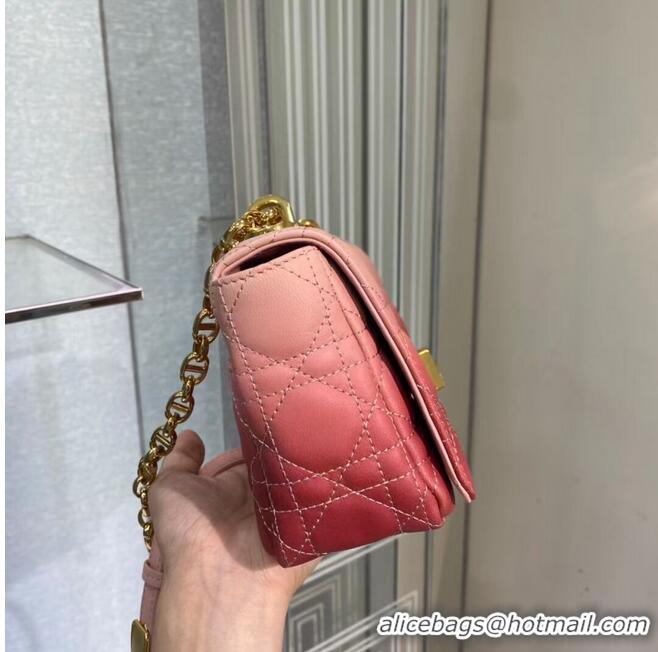 Elegant SMALL DIOR CARO BAG Pink Gradient Cannage Lambskin M9241