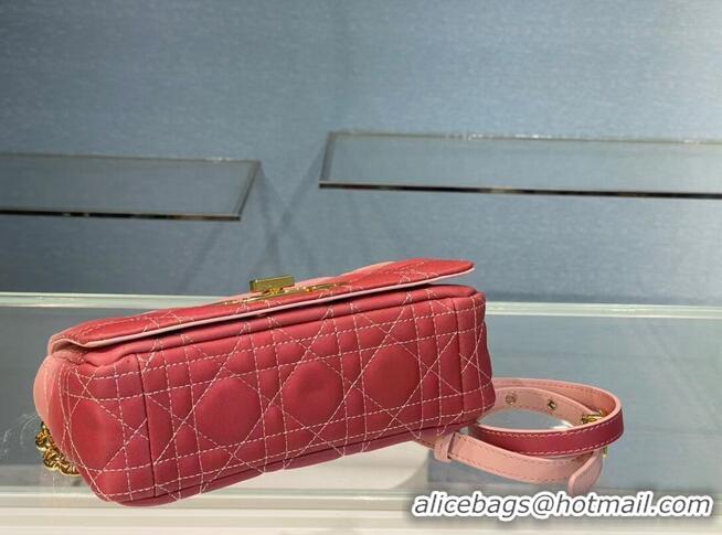 Elegant SMALL DIOR CARO BAG Pink Gradient Cannage Lambskin M9241