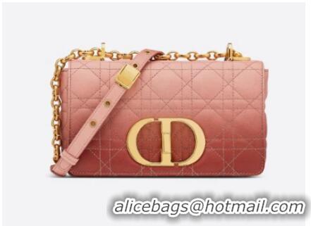 Elegant SMALL DIOR CARO BAG Pink Gradient Cannage Lambskin M9241