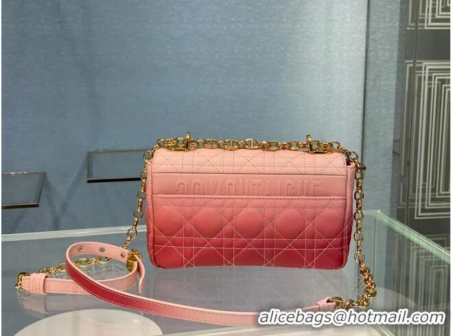 Elegant SMALL DIOR CARO BAG Pink Gradient Cannage Lambskin M9241