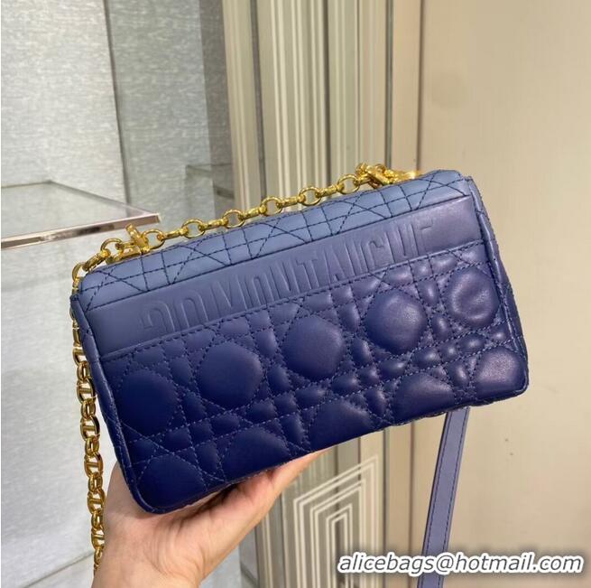 Best Price SMALL DIOR CARO BAG Indigo Blue Gradient Cannage Lambskin M9241