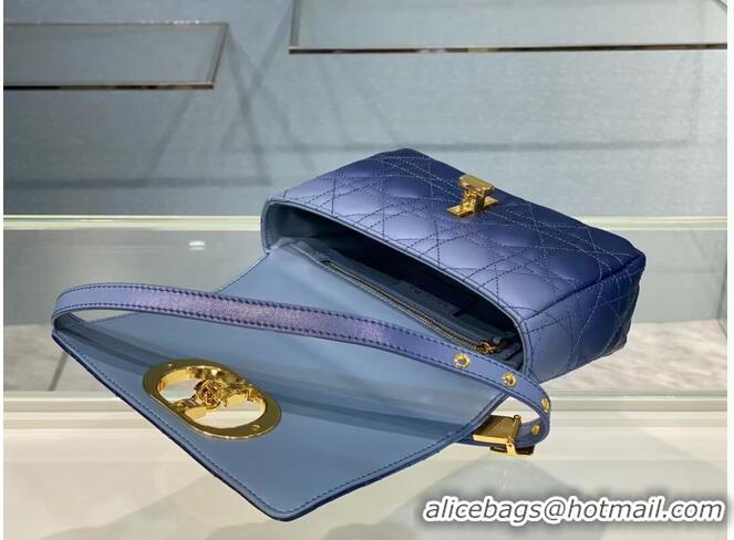 Best Price SMALL DIOR CARO BAG Indigo Blue Gradient Cannage Lambskin M9241