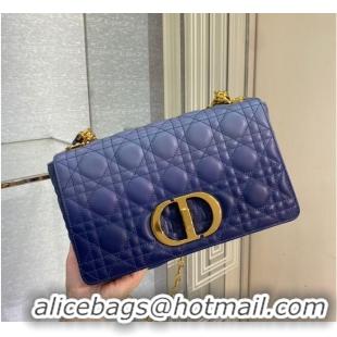 Best Discount MEDIUM DIOR CARO BAG Soft Cannage Calfskin C8618 blue