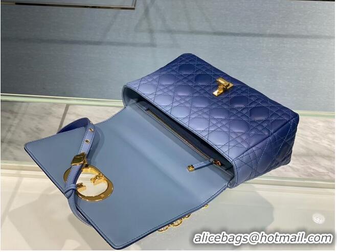 Best Discount MEDIUM DIOR CARO BAG Soft Cannage Calfskin C8618 blue