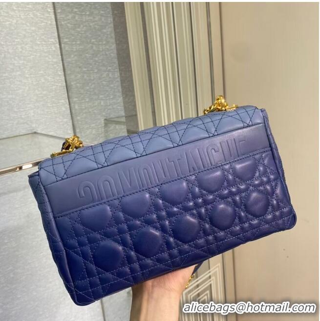 Best Discount MEDIUM DIOR CARO BAG Soft Cannage Calfskin C8618 blue