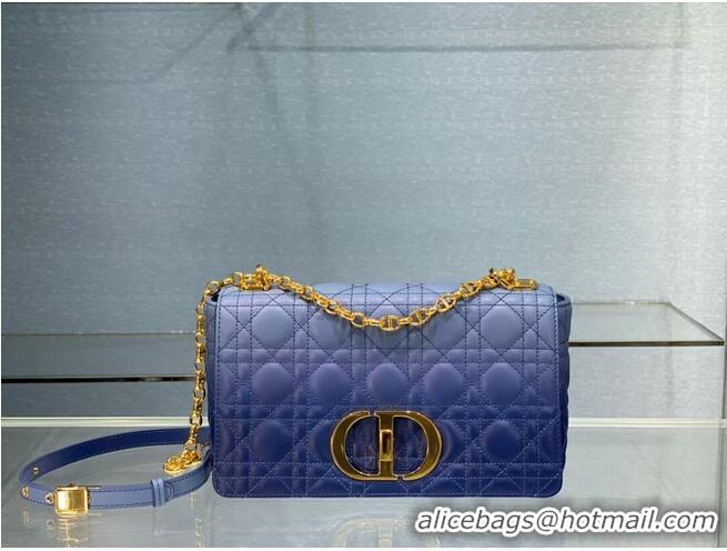 Best Discount MEDIUM DIOR CARO BAG Soft Cannage Calfskin C8618 blue