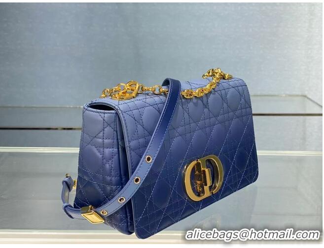 Best Discount MEDIUM DIOR CARO BAG Soft Cannage Calfskin C8618 blue